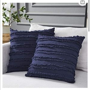Set of 2 Navy Pillow Covers